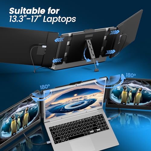 Image of domyfan 14 inch Laptop Screen Extender with HUB /USB /HDMI Plug and Play for Windows, MacOS M1 M2 M3