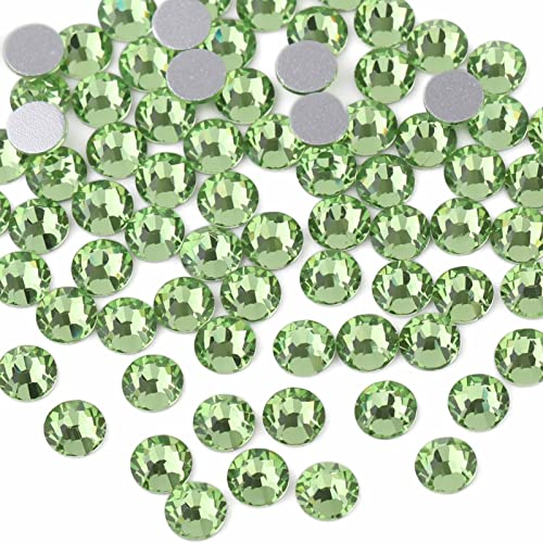 Image of Beadsland Flat Back Crystal Rhinestones, Light Green, SS16, 2880pcs | Flatback Glass Gems, 3.8-4.0mm, for Nail Art Craft, Glue Fix,Peridot