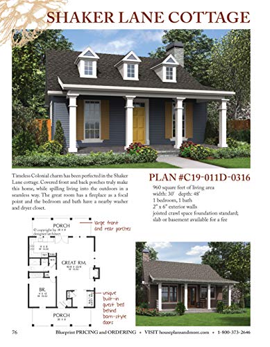 Cozy Cottage & Cabin Designs: 200+ Cottages, Cabins, A-Frames, Vacation Homes, Apartment Garages, Sheds & More (Creative Homeowner) Floor Plan Catalog To Help You Find The Perfect Efficient Small Home #TOP7