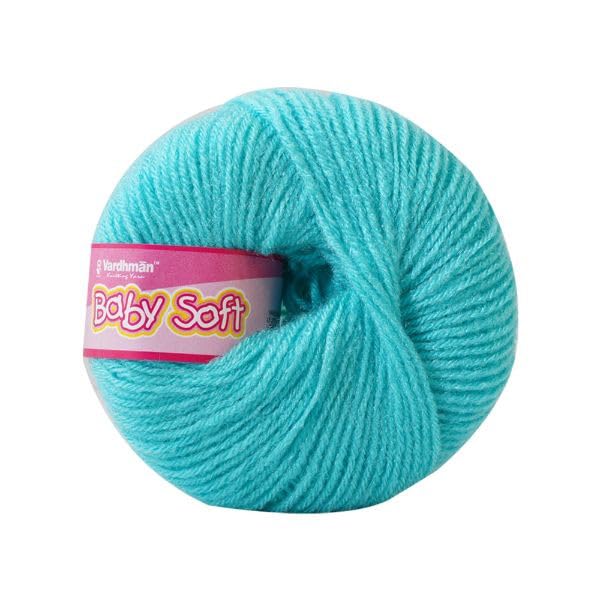 Image of Vardhman BabySoft Knitting Yarn | 100% Acrylic Wool | 4 Ply | Thin Knitting & Crocheting Hook Thread & Lightweight | Special Baby Wool | 150 Grams (6 Balls of 25g) | Machine Washable | Ideal for Blankets, Hats, Booties Ultra-Soft for Baby Sweaters, Blankets, Caps, Socks, Soft toys, Art & craft (Blue15 + Yellow85)