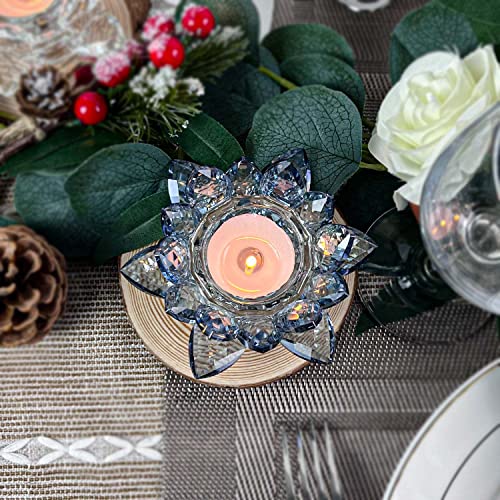 Kolnlala CH003 Crystal Lotus Flower Tealight Candle Holders/Glass Tea Light Candlestick Decor Decoration thumb #2