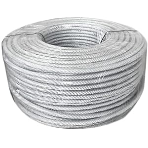 304 roestvrij staal kunststof gecoate staaldraad, 7×7 gestrande kern, diameter 6mm, lengte 3m, geschikt voor buiten…