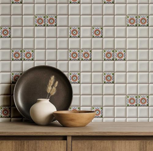 Papier peint mosaïque autocollant amovible et imperméable en vinyle