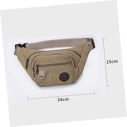Miniatura 6 de BESPORTBLE Riñonera de lona de moda Riñonera unisex Riñonera ajustable Riñonera de moda Riñonera, Caqui, Centímetro