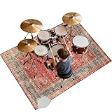 Tappeto per Batteria Professionale Inferiore: Vitale per batteristi e percussionisti, Il fondo del tappeto drum carpet ha un design antiscivolo, il fondo antiscivolo offre una presa forte, tappeto batteria garantisci la stabilità dell'intera configurazione su superfici dure, che non solo impedisce al drum rugs di scivolare, ma protegge anche il pavimento dai danni causati da tamburi o pedali. Il tappeto del tamburo può anche impedire agli speroni di perforare il tappeto