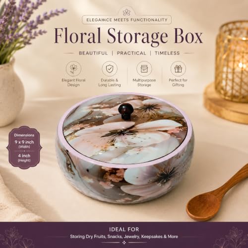Image of Handmade Wood Roti Box with Lid, Polish