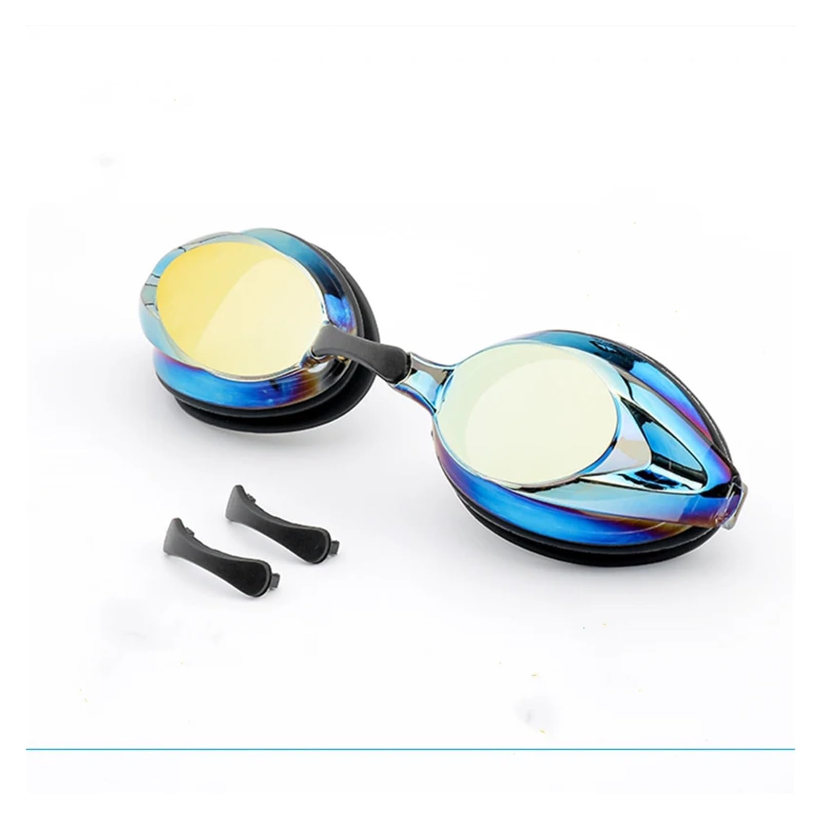 JANSELNOVA Occhialini da nuoto corsa professionali Occhiali bagno unisex con lenti trasparenti placcatura elettrolitica Occhialini da nuoto