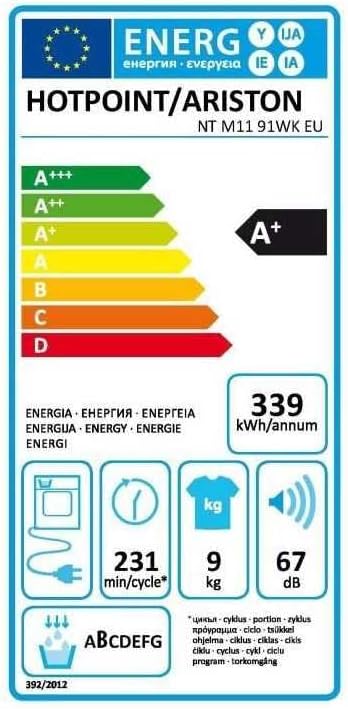 Energy label for Hotpoint-Ariston NT M11 91WK EU dryer