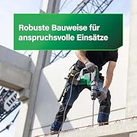 HiKOKI Bohr- und Meißelhammer SDS-Max - 1100 W, 7,1 J Schlagenergie, 40 mm Bohrdurchmesser, 2800/min Schlagrate - Vibrationsarm, ergonomischer Griff - Inkl. Koffer - Betonbohren und Abbrucharbeiten – Ansicht 7