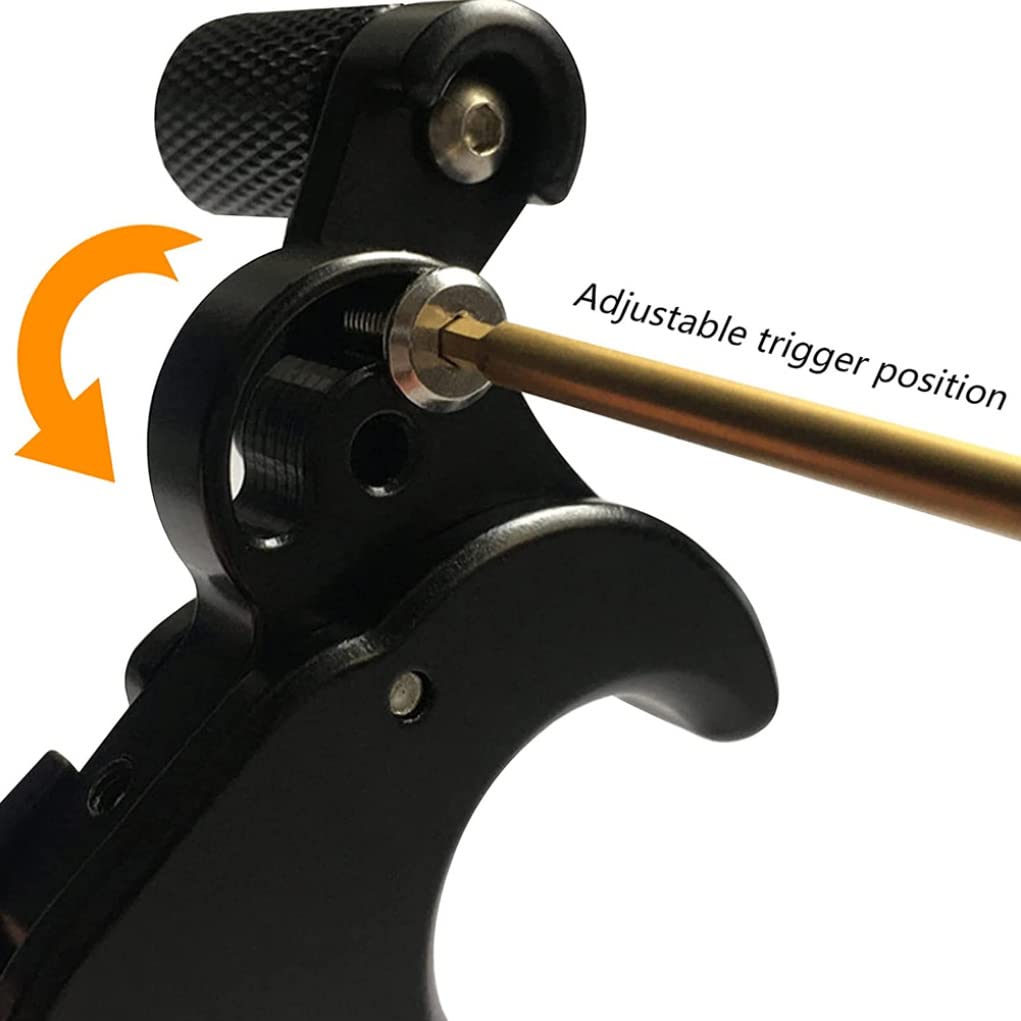 Aides au décochage de tir à l'arc, Corde à Boucle en D pour Le Pouce, déclencheur d'arc réglable 4 Doigts, Rotation 360 degrés, Aides au décochage de tir l' rotatives 360 °, Corde bo