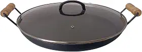 Chapa De Arado De Ferro De 42 Cm De Diâmetro 5cm Altura com tampa de vidro