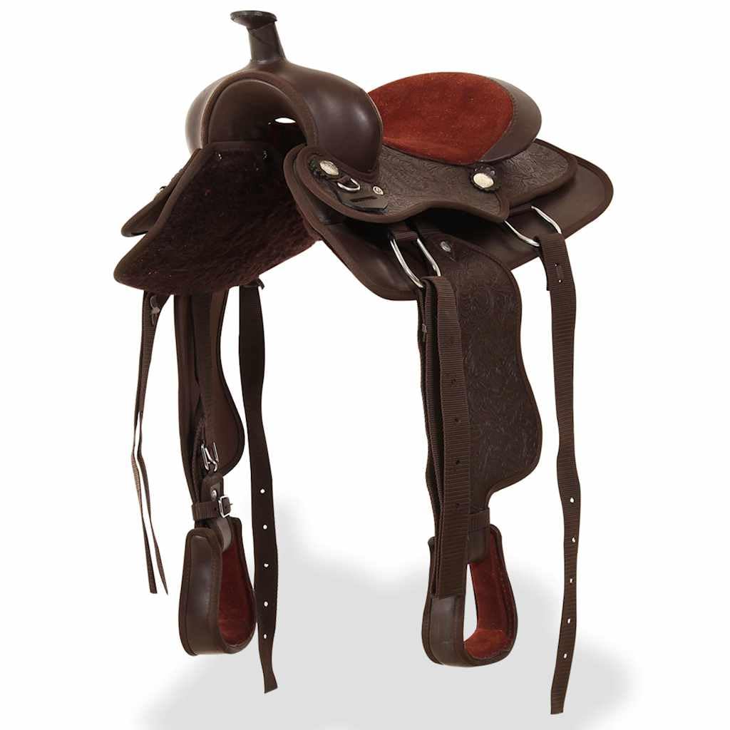 Narzędzia domowe - Western Saddle. Zagłówek i obroża na piersi Prawdziwa skóra 30 cm Brązowy