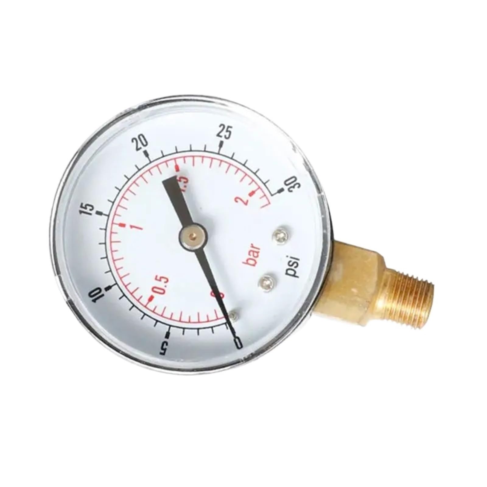 Y50 ciśnieniomierz 52 mm 1/4 BSPT pionowy 15, 30, 60, 100, 150, 300 psi (0-15 psi)