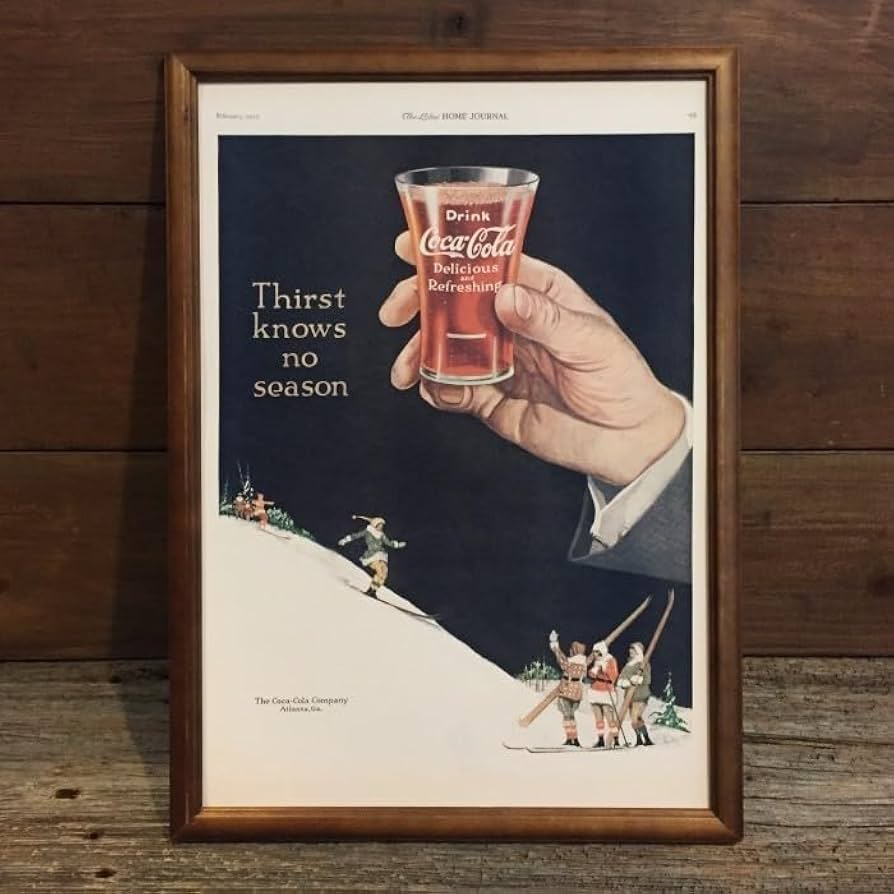 Coca-Cola レトロ広告 フレーム付き