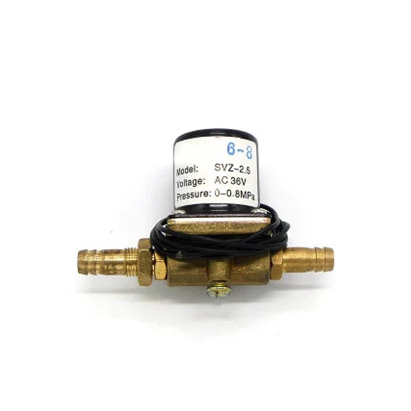 SVZ-2.5.5L220V 24V 36 220 2-bitowy mosiężny zawór elektromagnetyczny argon spawarka łukowa zawór gazowy 8 mm złącze (Ac220V, SVZ-2.5)