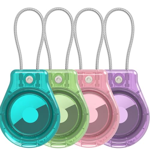 Yidiatnsy Supporto Portachiavi Impermeabile Airtag, Air Tag Lock Case Portachiavi Custodia Portachiavi Portachiavi Per Chiavi (Nero Traslucido Bianco/