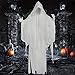 SUPERJARE 66 Inch Halloween White Hanging Ghost, Faceless Ghost with Scary Sound Induction and Lighting Effect, Party Yard Decor