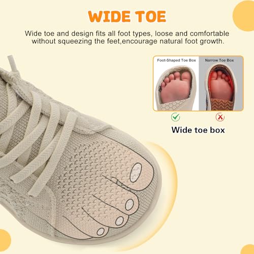 Image of JOINFREE Toddler Shoes Girls Boys Wide Barefoot Shoes Minimalist Walking Sneakers Zero Drop Slip on Tennis Shoe Breathable Naturally Flexible