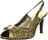  Vista Damen Sling Pumps Leopard, Größe:36;Farbe:Bronze