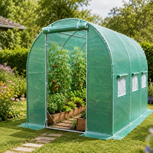 TOM Foliengewächshaus – Folientunnel 175 g/m² mit 2 Türen