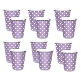 LolliZ® 9 Oz Cups, Polka Dots-Lavender, 12 Pcs.