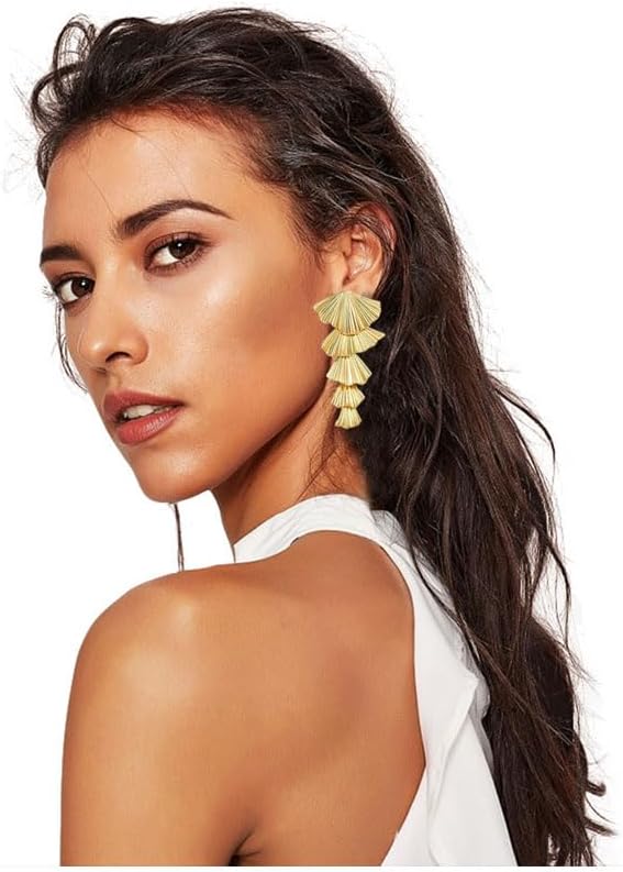 14K Gold Silver Shell Earrings for Women Seashell Starfish Statement Earrings Summer Vintage Boho Ocean Sea Earring Fashions Beach Jewelry Gift - Image 2