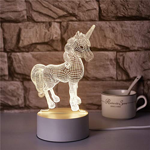 Mengjay Luce notturna 3D a forma di Unicorno