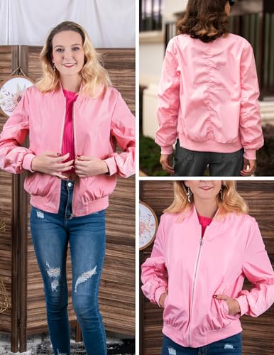 ACEVOG Bomber Jacket Women Zip Up Casual Jackets Coat Oversized with Pockets Fall Outfits3