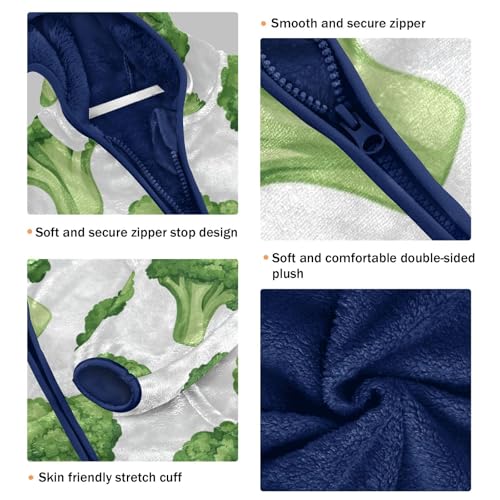 Broccoli Girls Fleece Jacket Girls Fall Jacket Girls Zip Up Hoodie Girls Sherpa Jacket 2-10T3