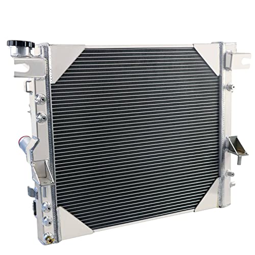 Wialufip Aluminum Radiator Compatible with 2007-2018 2008 Jeep Wrangler JK 2008 2009 2010 2011 Radiators,1 Row Radiator