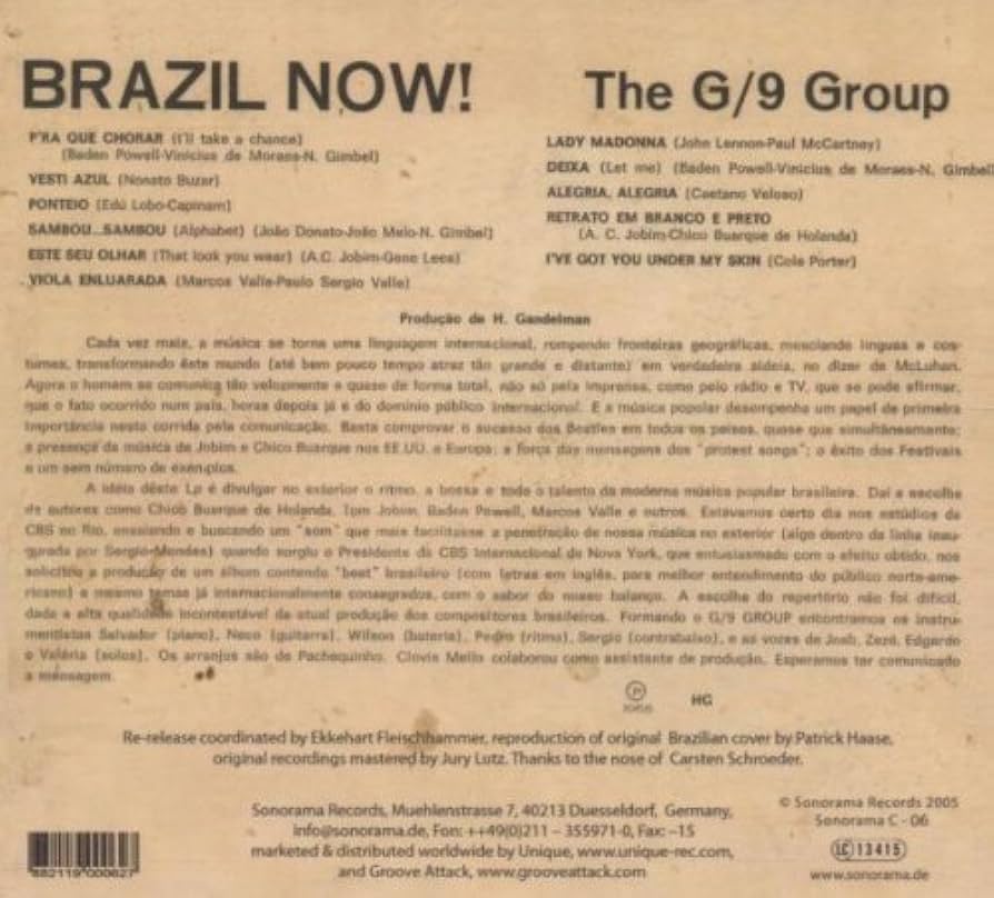 ブラジルオリジナル The G/9 Group / Brazil Now! The G/9 Group – Brazil Now! – Vinyl (LP, Album, Stereo