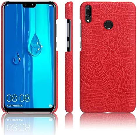 Huawei Y9 2019 Case,Abeike Luxury Classic Crocodile Skin Pattern [Ultra Slim] PU Leather Anti-Scratch PC Protective Hard Case Cover for Huawei Y9 2019 (Red)