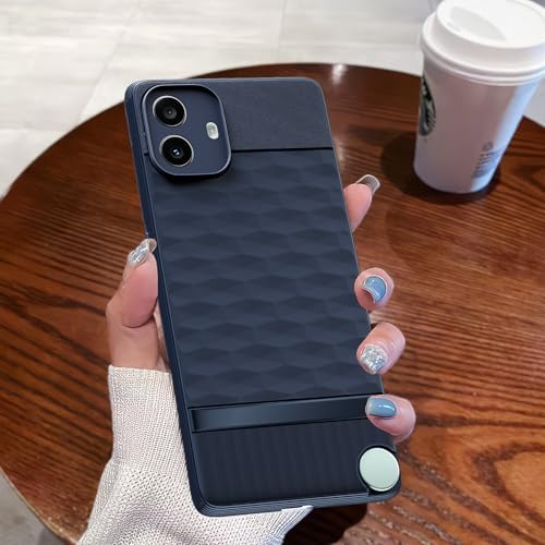Image of Pikkme Back Cover for CMF by Nothing Phone 1 5G Camera Protection 3D Hexa Cube Design Silicone Protective Bumper Case (Blue)