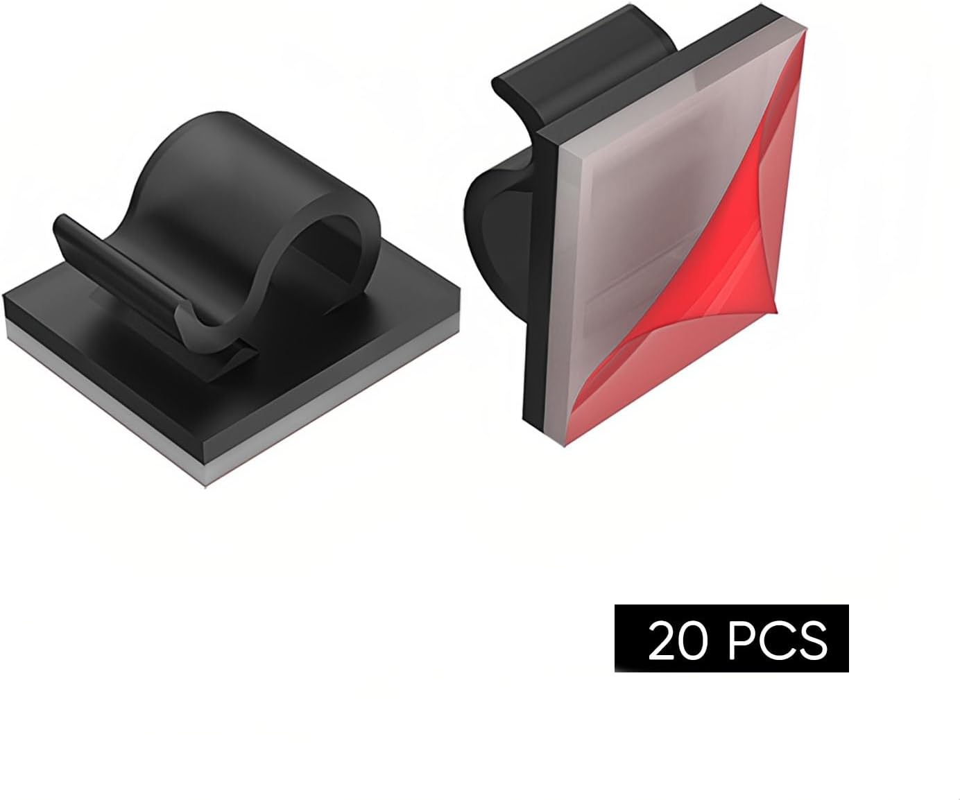 10pcs Self Adhesive Cable Clips, Wire Holder Hooks Cord Organizer, Cable Management for Under Desk, Wall, Car, Office, Light Clips Wire Organizers, Small, Black