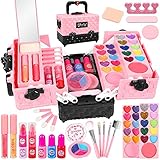 Kids Makeup Kit for Little Girls,44 Pcs Washable Makeup Kit,Kids Real Girls Makeup Kit with Cosmetic Case,Pretend Play Makeup Set Toys Birthday Gifts for 3 4 5 6 7 8-12 Years Old Toddler Girls,Kids