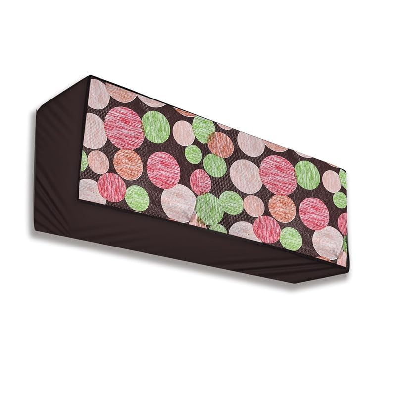 Image of 1.5 Ton Split AC Cover - Dustproof and Water Resistant Indoor Unit Protection (Brown Large Dot)
