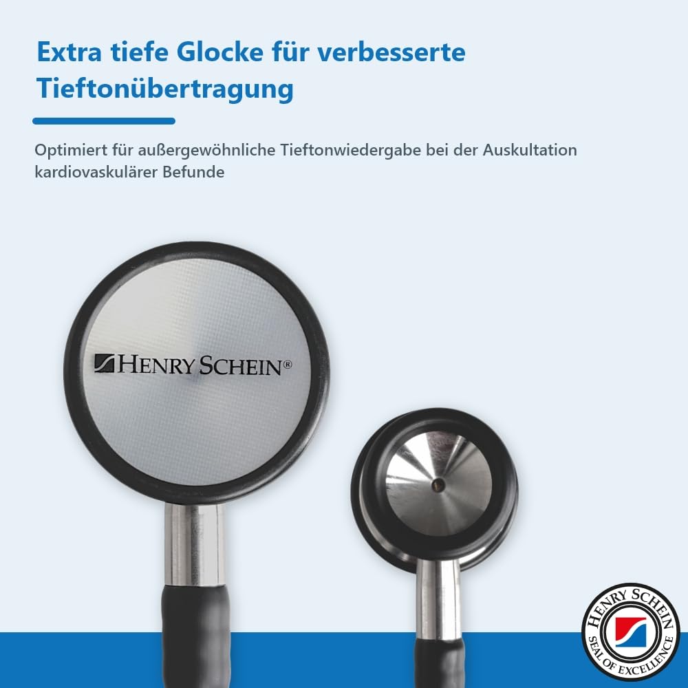 Henry Schein – Maxima Kardiologie-Stethoskop, 1 Stück, Cardiology-Stethoskop, schwarz