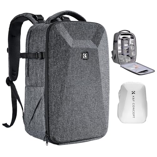 K&F Concept DSLR Camera Backpack, Large Hardshell Photography Camera Bag with 15-15.6Inch Laptop...