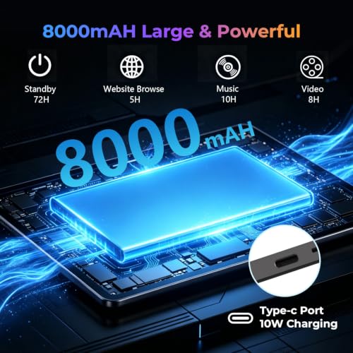 Image of Android Tablet 11 inch, Android 16 with 32GB RAM + 128GB ROM and 8000 mAh