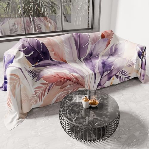 PETTI Artigiani Italiani - Drap de Protection en Microfibre Multi-Usage Anti-Taches 300x270 cm, Housse de Canapé, Couvre Lit, Couverture de Canape, Palmwater...