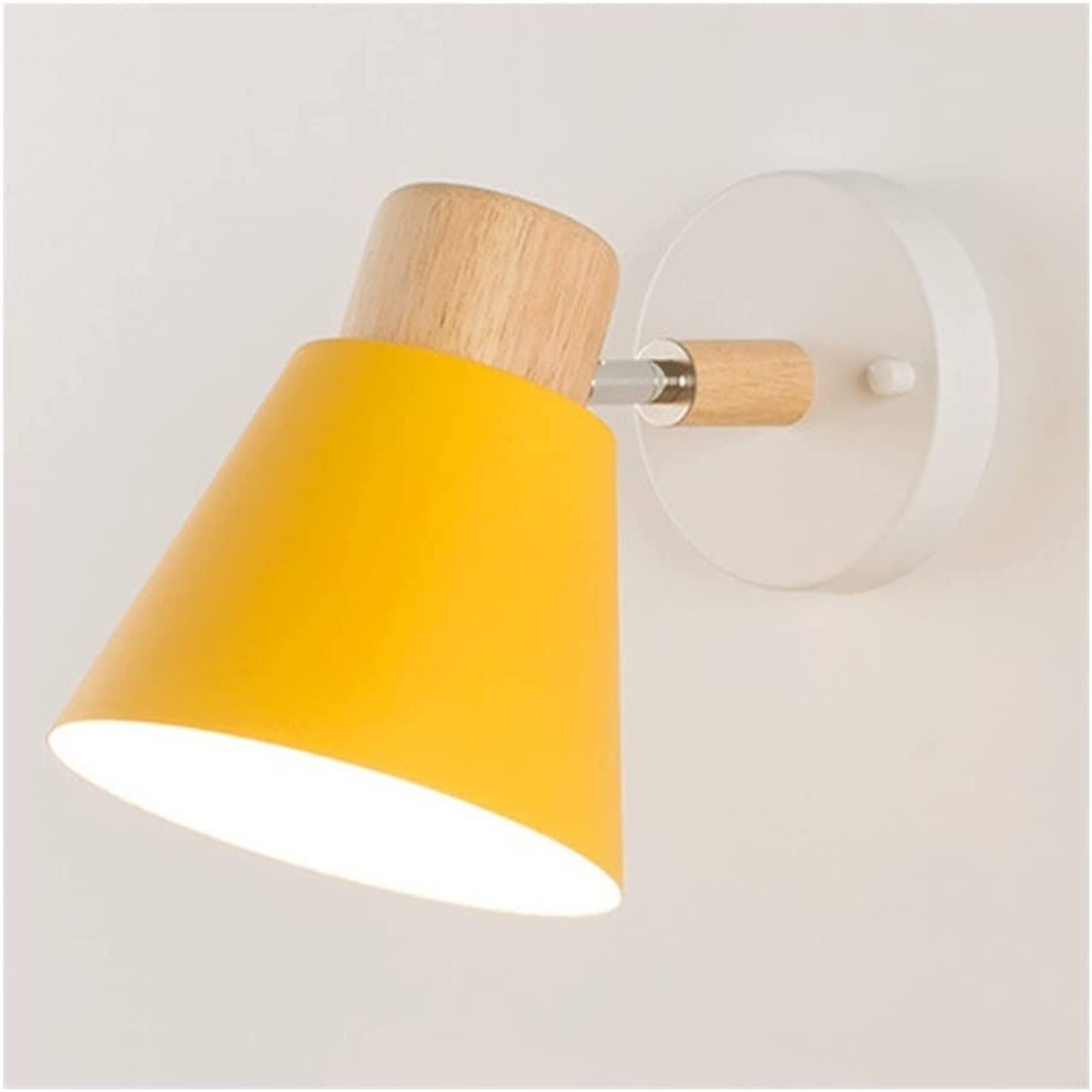 JMWYH Sconces Nordic Wood Adjustable Wall Lamp, Rustic Metal Wall Sconce Lighting, Edison Arm Swing Wall Lights, for Bedroom, Living Room