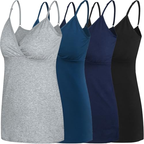 Image of Nursing Tops Tank Shirt Cami Sleep Bra for Maternity and Breastfeeding