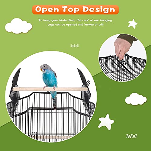 Best Pet Bird Cage 64-Inch Open Top Standing Medium Small Parrot Parakeet Bird Cage With Rolling Stand For Lovebirds Parakeets Cockatiels And Parrotlet, Pet Flight Bird Cage Birdcage , Black #TOP3