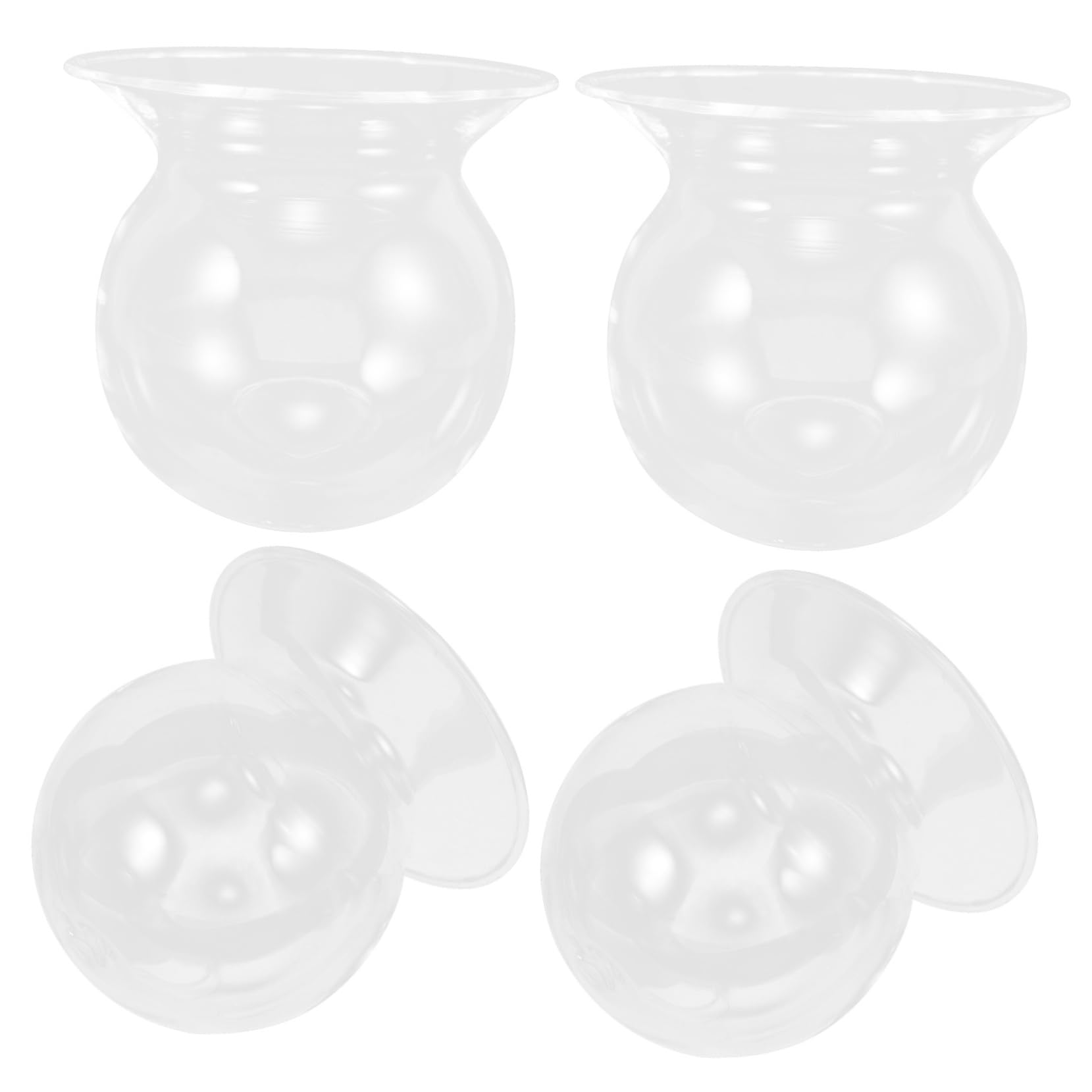 Mikikit Lot de 4 Vases de Propagation en Verre, Terrarium à Plantes Rond, Transparence Élevée, Décor Maison et Ferme