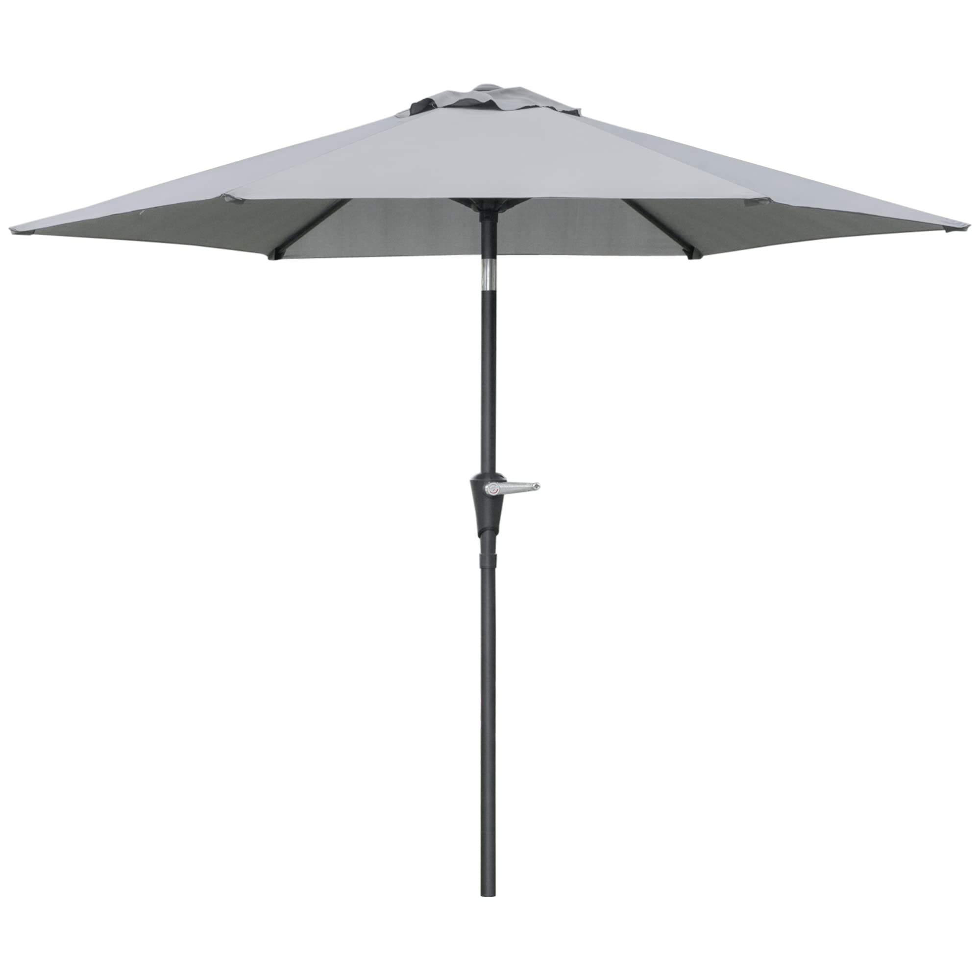 Outsunny Ombrellone da Giardino Inclinabile 2.3x2 m in Poliestere 180g/m², Ombrellone per Esterno da Terrazzo e Patio con Apertura a Manovella, Palo in Metallo e 6 Stecche,