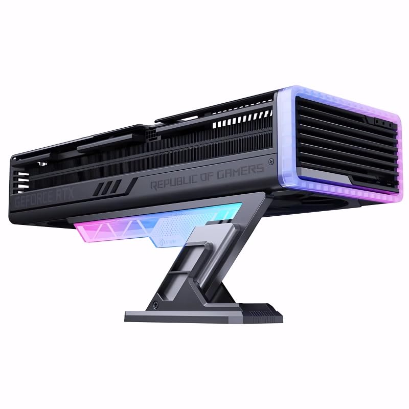 Image of Snowman GP-Z GPU Support Bracket with ARGB Sync Lighting, Adjustable Graphics Card Holder, Aluminum Alloy Anti-Sag Stand for RTX & Radeon GPUs, 5V 3-Pin Motherboard Sync, Universal PC Case Support