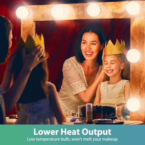 Image of DEGNJU LED Vanity Light Bulbs, 60W Equivalent, Bathroom Light Bulbs 2700K Soft White, 800 Lumens, G25 Globe Bulb for Makeup Mirror, Round Shape, 7W, 120V, Non-Dimmable, 10 Pack