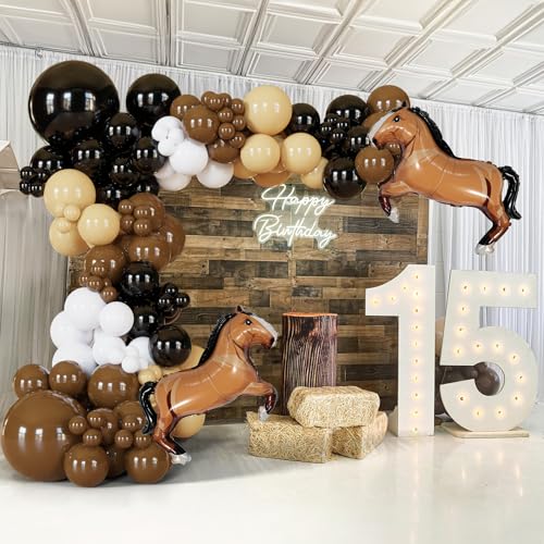 Western Balloon Arch Kit 137pcs Cowboy And Horse Balloons, Brown And Black Balloon Garland For Boy First Rodeo, Wild West Country Birthday Decorations, And Farm Fiesta Party Decorationsy - Image 6