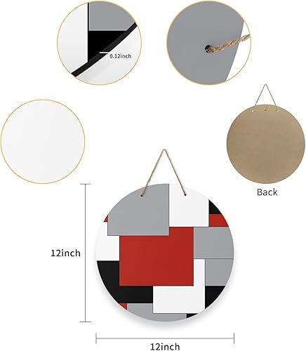 Miniatura 2 de Letrero de bienvenida para la inauguración de la casa, decoración del hogar, blanco, gris, negro, rojo, abstracto, irregular, geométrico, de 12