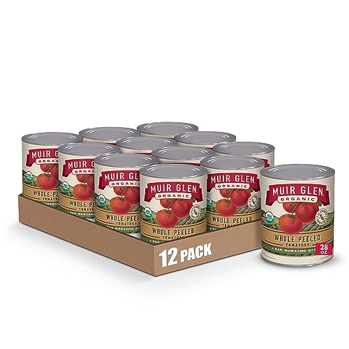 Muir Glen Organic Whole Peeled Tomatoes, San Marzano Style, 28 oz. (Pack of 12)